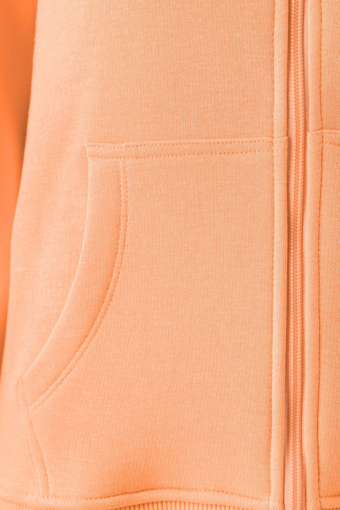 Unisex Tarsier Zip-Up Hoodie (Şeftali)