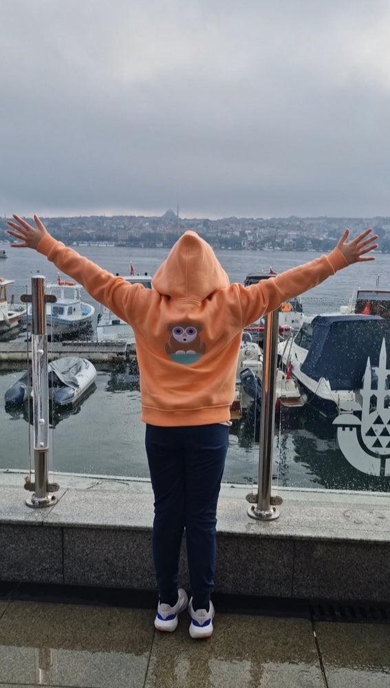 Çocuk Tarsier Zip-Up Hoodie (Şeftali)