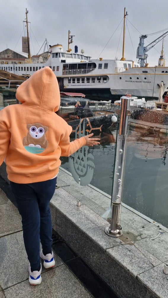 Çocuk Tarsier Zip-Up Hoodie (Şeftali)